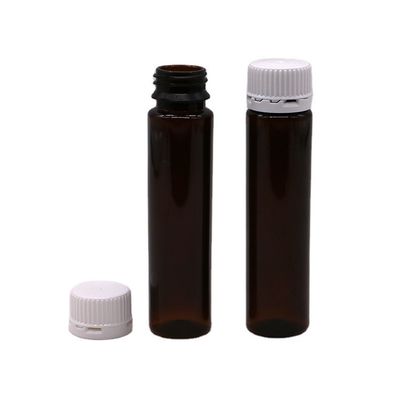 20ML/20CC スリム スムーズ アンバー プラスチック 口服液体ボトル 防腐キャップ 液体医療用