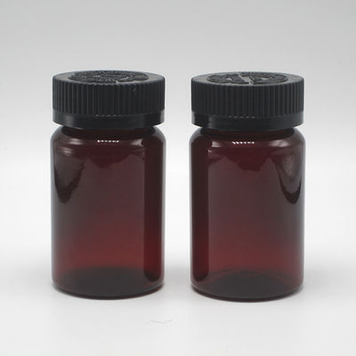 薬剤サプリメントの包装用CRC蓋付き2OZ 60ML PETアンバーブラックプラスチックボトル