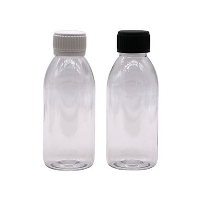 150ml PET 円形アンバー レシピ薬局 液体薬 蓋付き 縮小容器