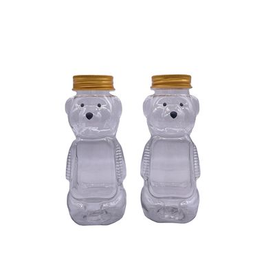 食品グレードの熊形200ml アルミスクリューキャップのプラスチック飲料ボトル