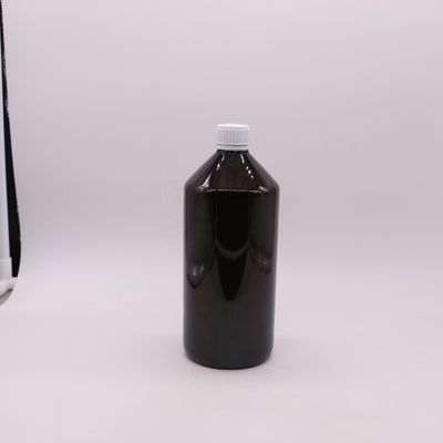 ダークブラウン 透き通る PET 1000ml 液体薬剤ボトル 28mm 防腐キャップ