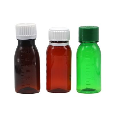 オイル潤滑貯蔵容器のためのタムパー・プルーフキャップ PET 2OZ 60ml咳シロップボトル