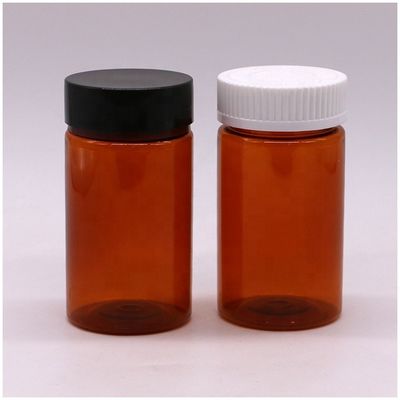 120ml PET アンバー カラー 丸い形 プラスチック オーダーメイド 錠剤 ボトル