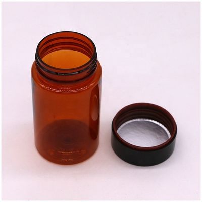 120ml PET アンバー カラー 丸い形 プラスチック オーダーメイド 錠剤 ボトル