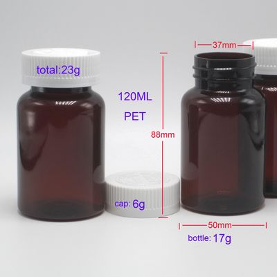 安全に保存する 補給剤 120mL 4oz 透明アンバー錠剤容器とキャップ
