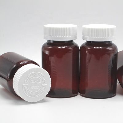 安全に保存する 補給剤 120mL 4oz 透明アンバー錠剤容器とキャップ