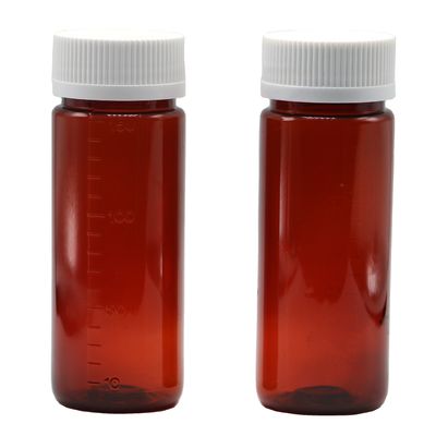 プラスチック液体補給品と子供用安全蓋のためのSCREW CAP 150mlブラウンPETボトル