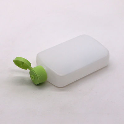 120ml HDPE フラット・スクエア コスメティックボトル カスタムカラーとスパイラル・フリップ・オーバー蓋付き