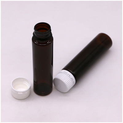 20ML/20CC スリム スムーズ アンバー プラスチック 口服液体ボトル 防腐キャップ 液体医療用