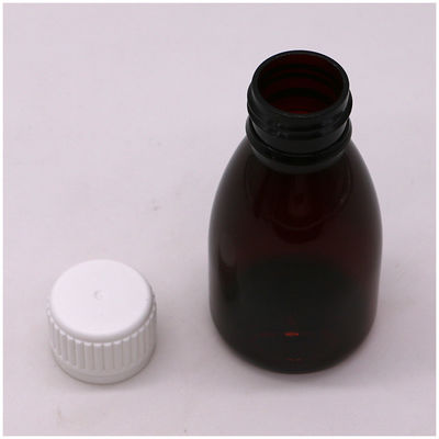パーソナライズされた色 100ml PET アンバー プラスチック 口服液体 薬剤級 ボトル 安全蓋付き
