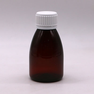 パーソナライズされた色 100ml PET アンバー プラスチック 口服液体 薬剤級 ボトル 安全蓋付き