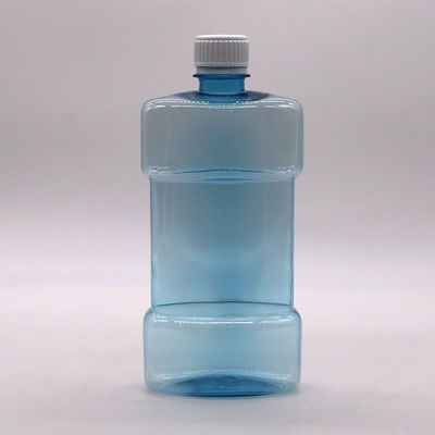 スクリーンプリント 500ml PET 独特の形状の液体マウスウォッシュ スクロールキャップ付きプラスチックボトル