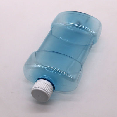 スクリーンプリント 500ml PET 独特の形状の液体マウスウォッシュ スクロールキャップ付きプラスチックボトル