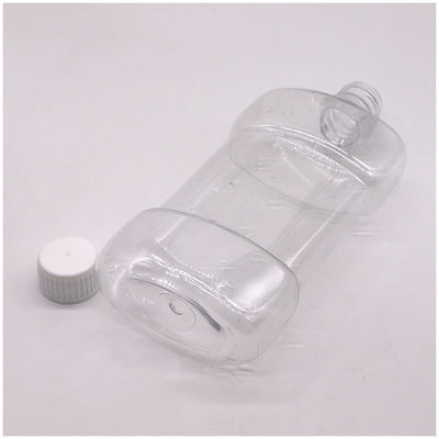 スクリーンプリント 500ml PET 独特の形状の液体マウスウォッシュ スクロールキャップ付きプラスチックボトル