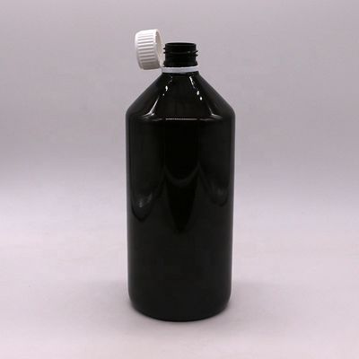 液体薬 1000ml ダークブラウン 透明性のある PET プラスチックボトル