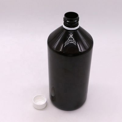 液体薬 1000ml ダークブラウン 透明性のある PET プラスチックボトル