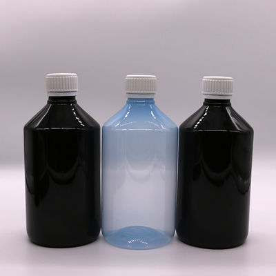 液体薬 1000ml ダークブラウン 透明性のある PET プラスチックボトル