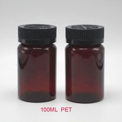 薬剤サプリメントの包装用CRC蓋付き2OZ 60ML PETアンバーブラックプラスチックボトル