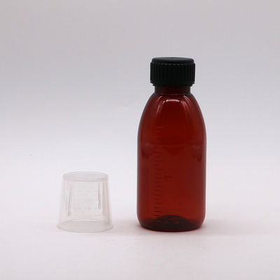 120mL アンバー オバル 処方箋 ボトル 子どもの安全帽 メイプルシロップのためのPET素材