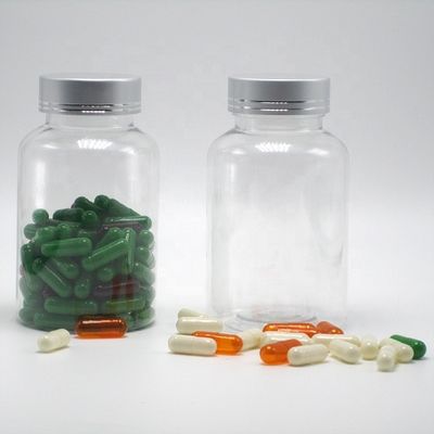 PETプラスチックボトル ボストン丸型 白/透明な薬剤容器 防水蓋付き