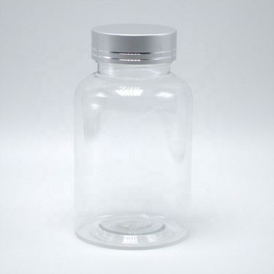 PETプラスチックボトル ボストン丸型 白/透明な薬剤容器 防水蓋付き