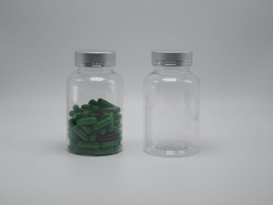 PETプラスチックボトル ボストン丸型 白/透明な薬剤容器 防水蓋付き