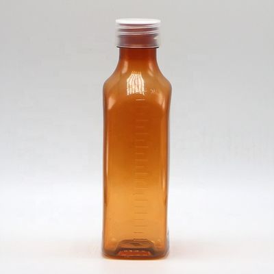 スクロールキャップ240ml PET 口腔液体 子供の安全と医療用液体のためのフラット方形のボトル