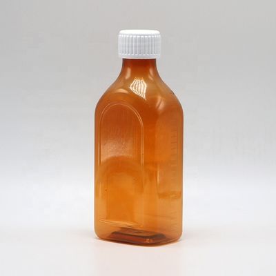 スクロールキャップ240ml PET 口腔液体 子供の安全と医療用液体のためのフラット方形のボトル