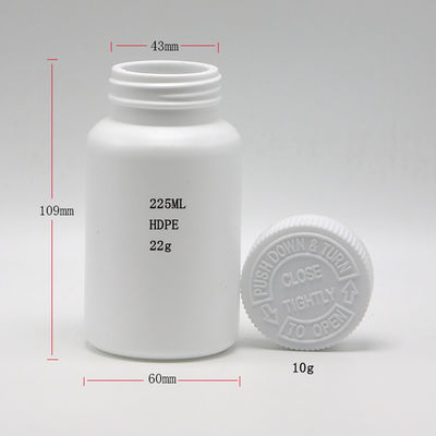 薬剤容器 225ml/7.6oz HDPEプラスチックボトル カプセル/粉末/錠剤サプリメントホルダー