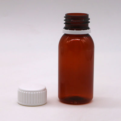 60ml 丸いアンバー レシピ薬局 PET液体薬 蓋付きのスケーラ付き容器