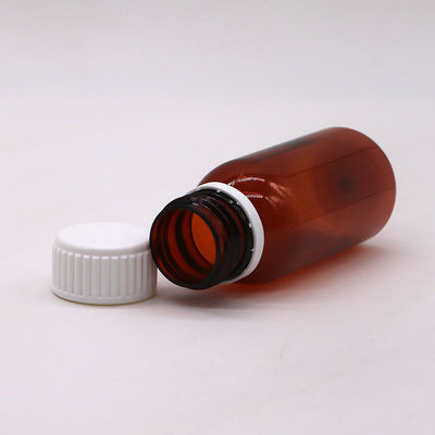 60ml 丸いアンバー レシピ薬局 PET液体薬 蓋付きのスケーラ付き容器