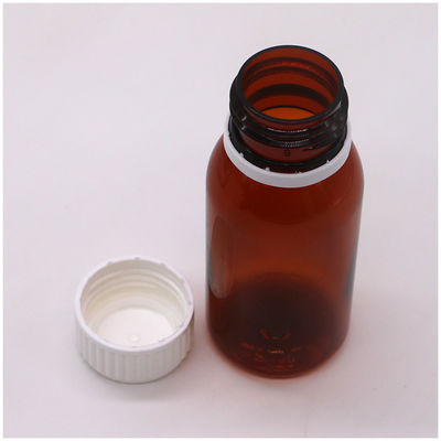 60ml 丸いアンバー レシピ薬局 PET液体薬 蓋付きのスケーラ付き容器