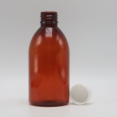 250ml 丸いアンバー レシピ薬局 PET液体薬 蓋付き 縮小容器