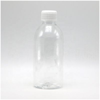 250ml 丸いアンバー レシピ薬局 PET液体薬 蓋付き 縮小容器