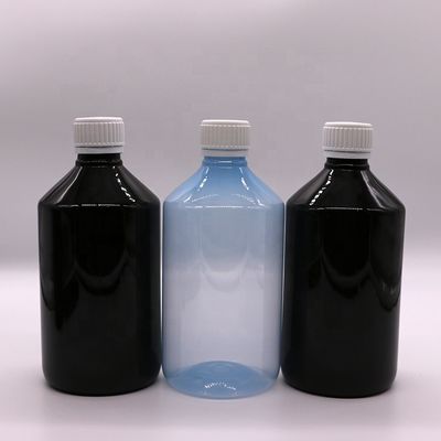 500ml/16.9oz PET プラスチックシロップ ボトル 液体サプリメント 蓋付き薬剤容器