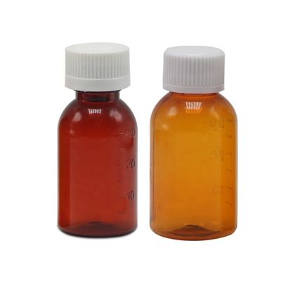 最高級 タバコオイル 30ml PET アンバー プラスチックシロップ スクリューキャップ付き液体ボトル