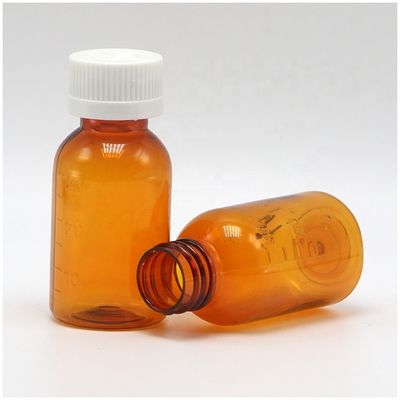 最高級 タバコオイル 30ml PET アンバー プラスチックシロップ スクリューキャップ付き液体ボトル