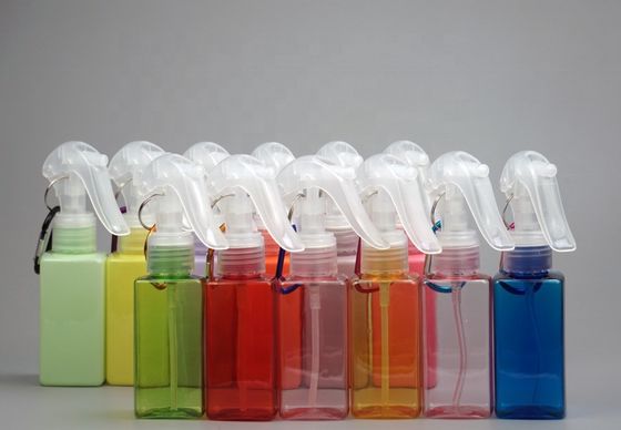 スクリーンプリント 携帯メンタルフック付き100ml PET四角形トリガースプレー瓶