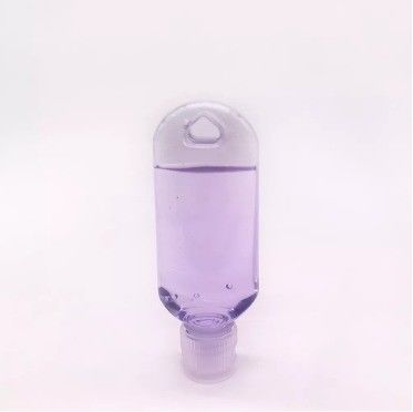 透明 50ml PET ハンドウォッシュ コンテナ ポータブル 再充填可能 空き 旅行 フック付き 圧縮ボトル