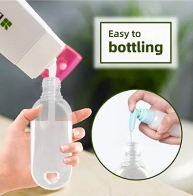 透明 50ml PET ハンドウォッシュ コンテナ ポータブル 再充填可能 空き 旅行 フック付き 圧縮ボトル