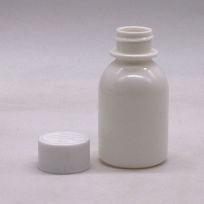 子供用 保護蓋容器 60ml PE ホワイト 口服用液体薬瓶 咳シロップ