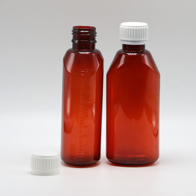 200ml オバルのアンバー レシピ薬局 PET液体薬容器 蓋とスケール