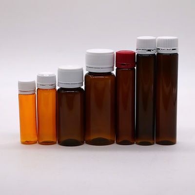 15ml PET アンバー ブラウン 口服液体 ボトル 医療用パッケージ用の 防犯蓋付き