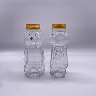 食品グレードの熊形200ml アルミスクリューキャップのプラスチック飲料ボトル