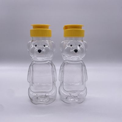 食品グレードの熊形200ml アルミスクリューキャップのプラスチック飲料ボトル