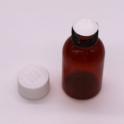 30ml PET アンバー プラスチック シロップ 液体 ボトル 改変 防止 スクリュー 蓋 身体 素材 PET