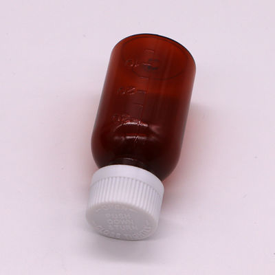 30ml PET アンバー プラスチック シロップ 液体 ボトル 改変 防止 スクリュー 蓋 身体 素材 PET