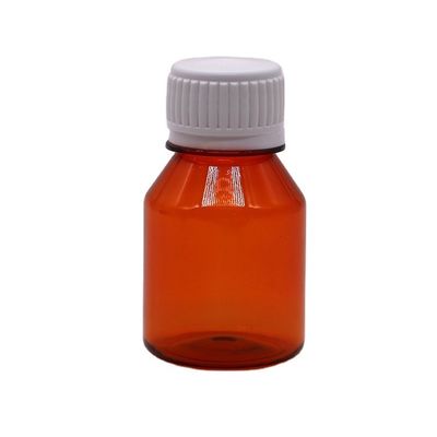 50ml PET 空のポータブルプラスチック錠剤ボトル ホワイトスクリューキャップ付き 旅行錠剤包装ボトル