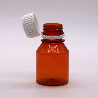 50ml PET 空のポータブルプラスチック錠剤ボトル ホワイトスクリューキャップ付き 旅行錠剤包装ボトル