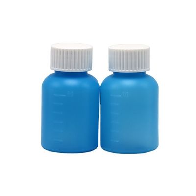 工業用薬 60ml/2oz HDPEシロップボトル 白/青 不透明 紫外線防止